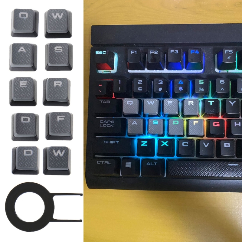 Gaming Accessories Aesthetic - Copritasti retroilluminati a 10 tasti antiscivolo